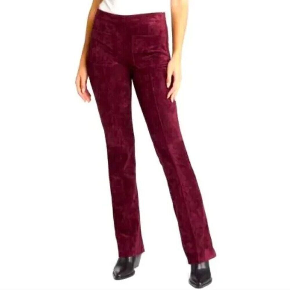 BlankNYC New Bordeaux Faux suede Flare Wine Burgundy 26
